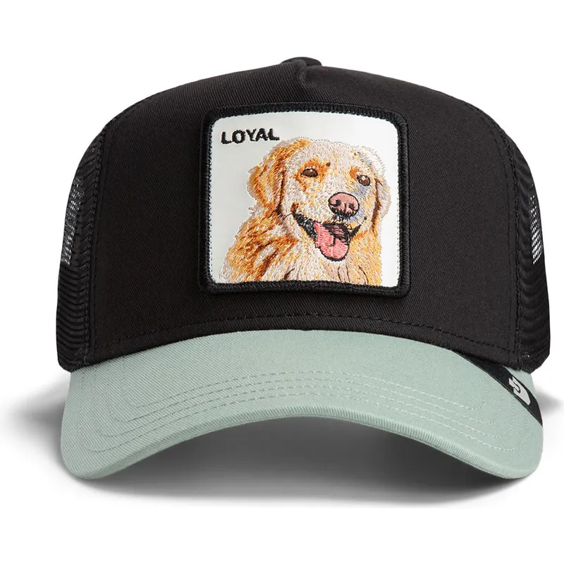 truckerkeps-svart-och-gron-hund-labrador-retriever-the-loyal-dog-the-farm-fran-goorin-bros