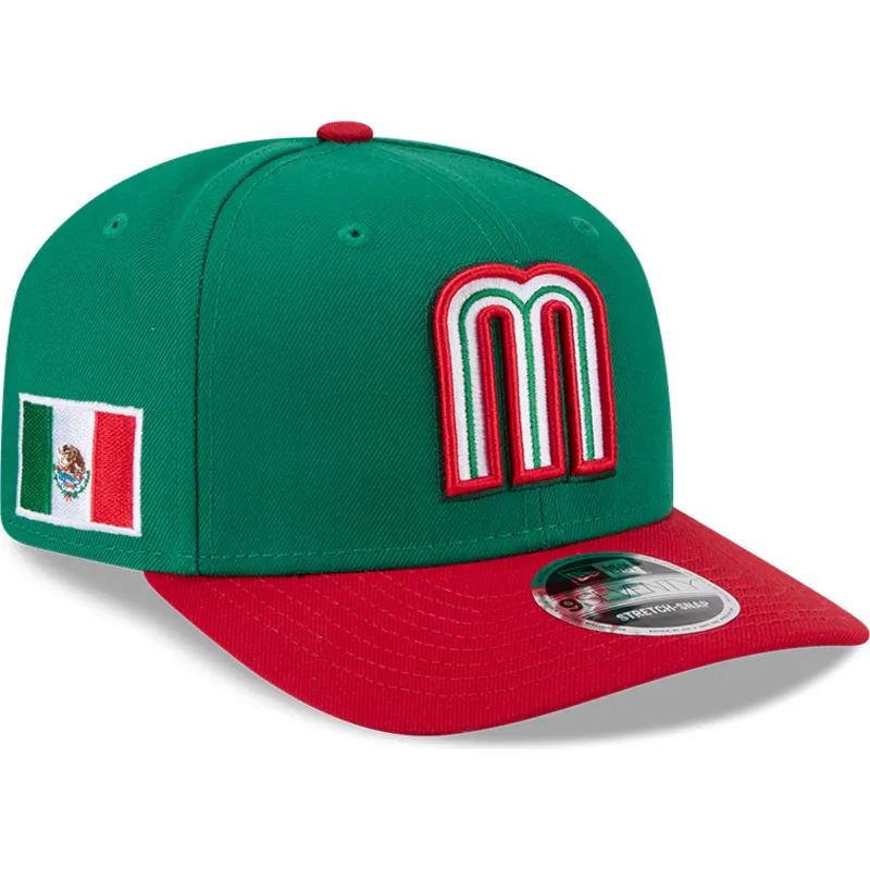 gron-och-rod-kurvad-keps-snapback-9seventy-stretch-snap-mexico-2026-world-baseball-classic-fran-new-era
