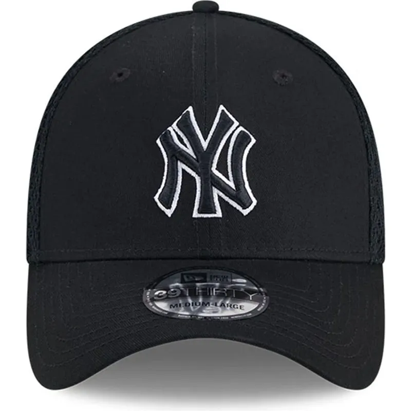 gorra-trucker-negra-ajustada-con-logo-negro-39thirty-evergreen-neo-de-new-york-yankees-mlb-de-new-era