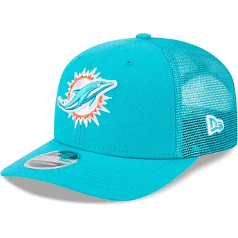 Blå trucker-keps 9SEVENTY Stretch Snap Evergreen Miami Dolphins NFL från New Era