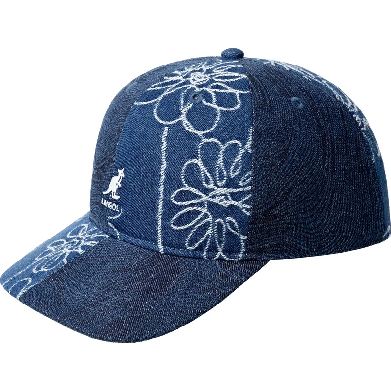 gorra-curva-azul-marino-ajustable-denim-mashup-medium-blue-floral-de-kangol