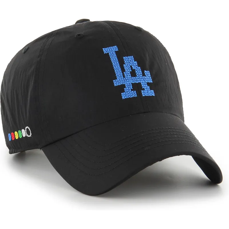 svart-justerbar-kurvad-keps-clean-up-eight-bit-hero-fran-los-angeles-dodgers-mlb-av-47-brand