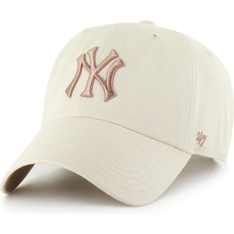 beige-bojd-justerbar-keps-clean-up-ballpark-mojave-new-york-yankees-mlb-fran-47-brand