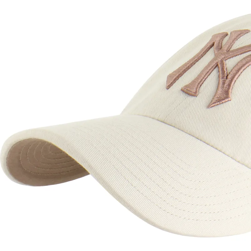 beige-bojd-justerbar-keps-clean-up-ballpark-mojave-new-york-yankees-mlb-fran-47-brand