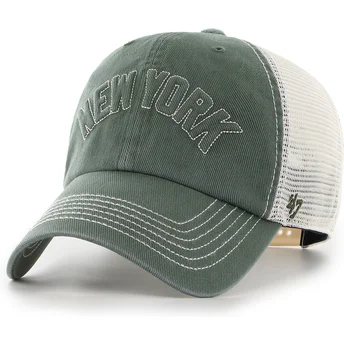 Grön trucker-keps Clean Up Trailer Script Mesh från New York Yankees MLB av 47 Brand