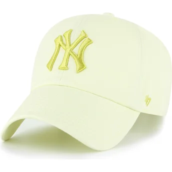 Gul böjd keps justerbar med gul logotyp Clean Up No Loop Label från New York Yankees MLB av 47 Brand