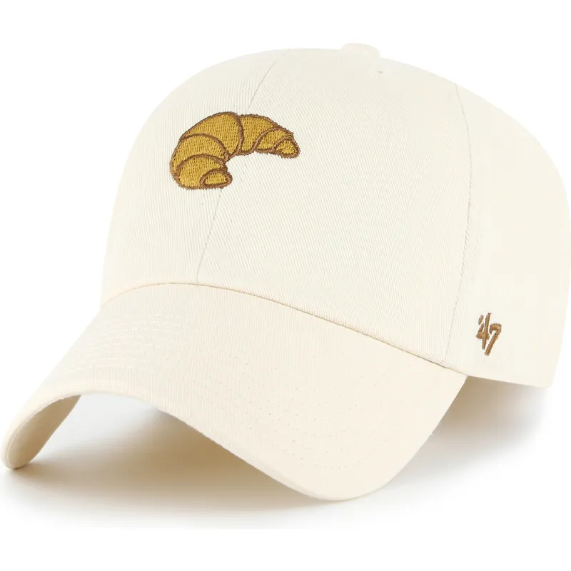 gorra-curva-beige-ajustable-croissant-cookie-clean-up-food-base-runner-icon-de-47-brand