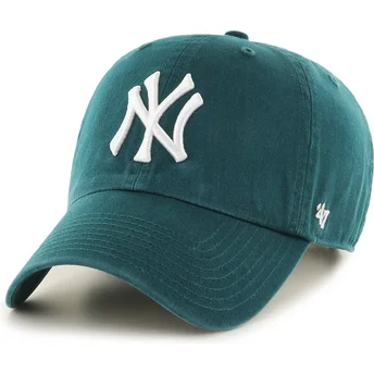 Grön böjd justerbar keps Clean Up Pacific Green från New York Yankees MLB av 47 Brand