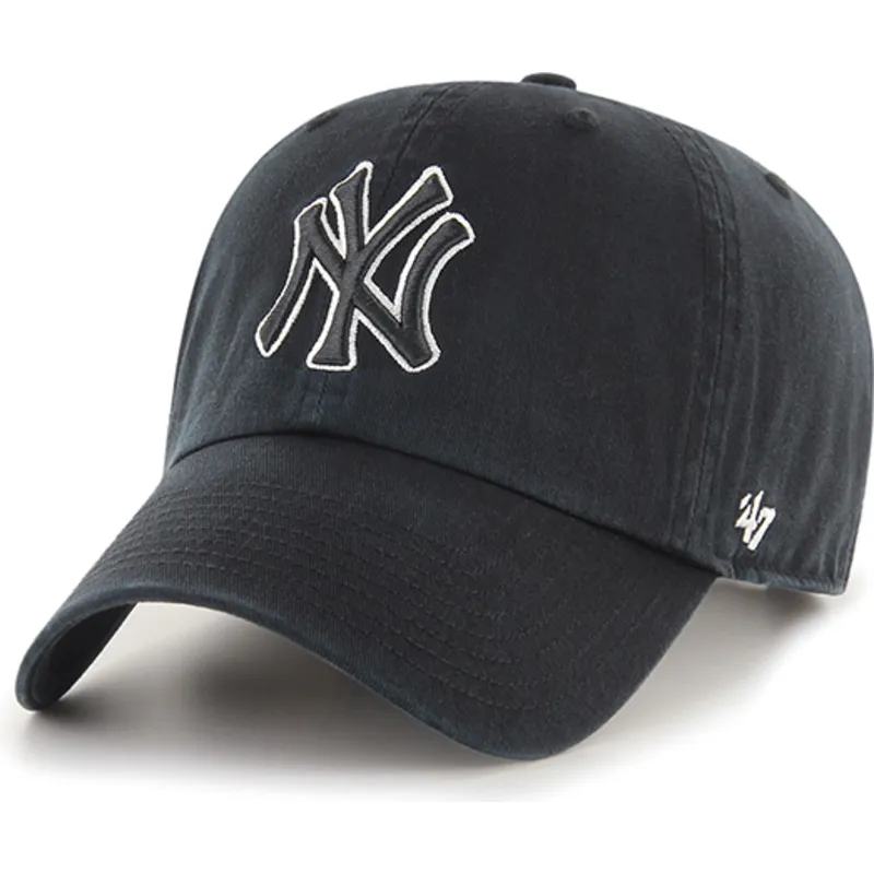 gorra-curva-negra-ajustable-clean-up-no-loop-label-de-new-york-yankees-mlb-de-47-brand