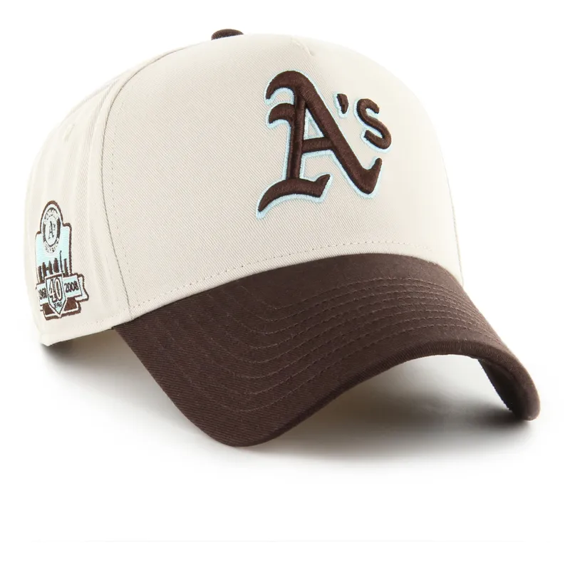 bojd-keps-beige-och-brun-snapback-mvp-dt-sure-shot-two-tone-cotton-fran-oakland-athletics-mlb-av-47-brand