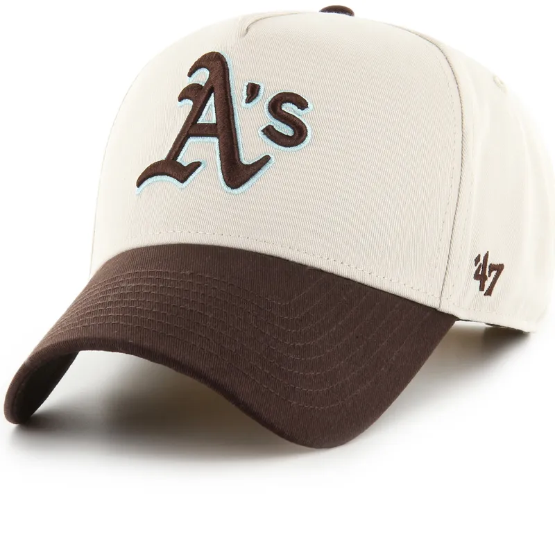 bojd-keps-beige-och-brun-snapback-mvp-dt-sure-shot-two-tone-cotton-fran-oakland-athletics-mlb-av-47-brand