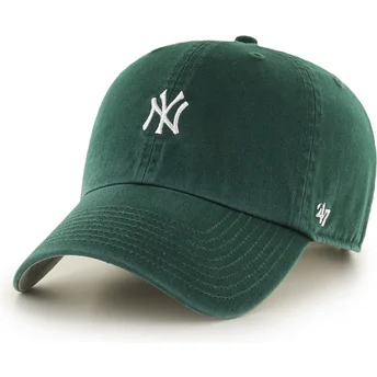 Grön böjd keps justerbar Clean Up Base Runner Mini Logo New York Yankees MLB från 47 Brand