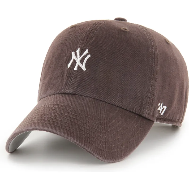 brun-bojd-justerbar-keps-clean-up-base-runner-mini-logo-fran-new-york-yankees-mlb-av-47-brand