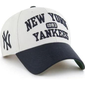 Gorra curva beige y azul marino ajustable MVP Broke Line de New York Yankees MLB de 47 Brand