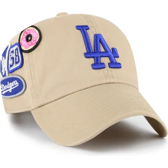 Gorra curva khaki ajustable Clean Up Badges de Los Angeles Dodgers MLB de 47 Brand