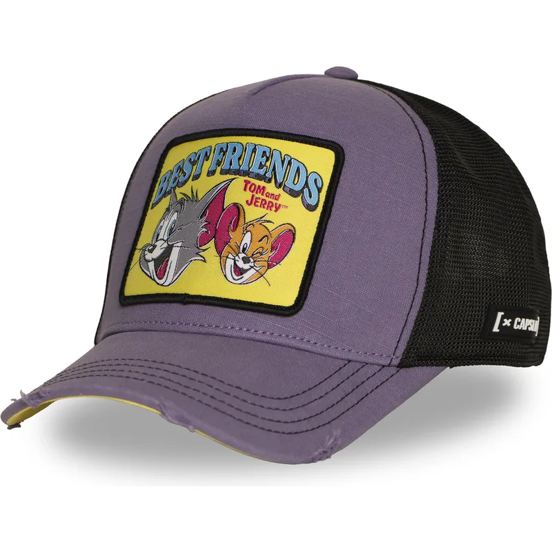 trucker-keps-lila-tom-och-jerry-taj8-besb-looney-tunes-fran-capslab