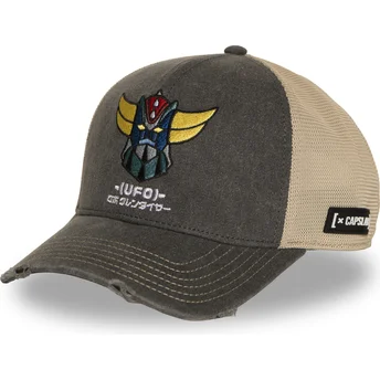 Grå och beige trucker-keps Robot Grendizer GOL7 GOLB från Capslab