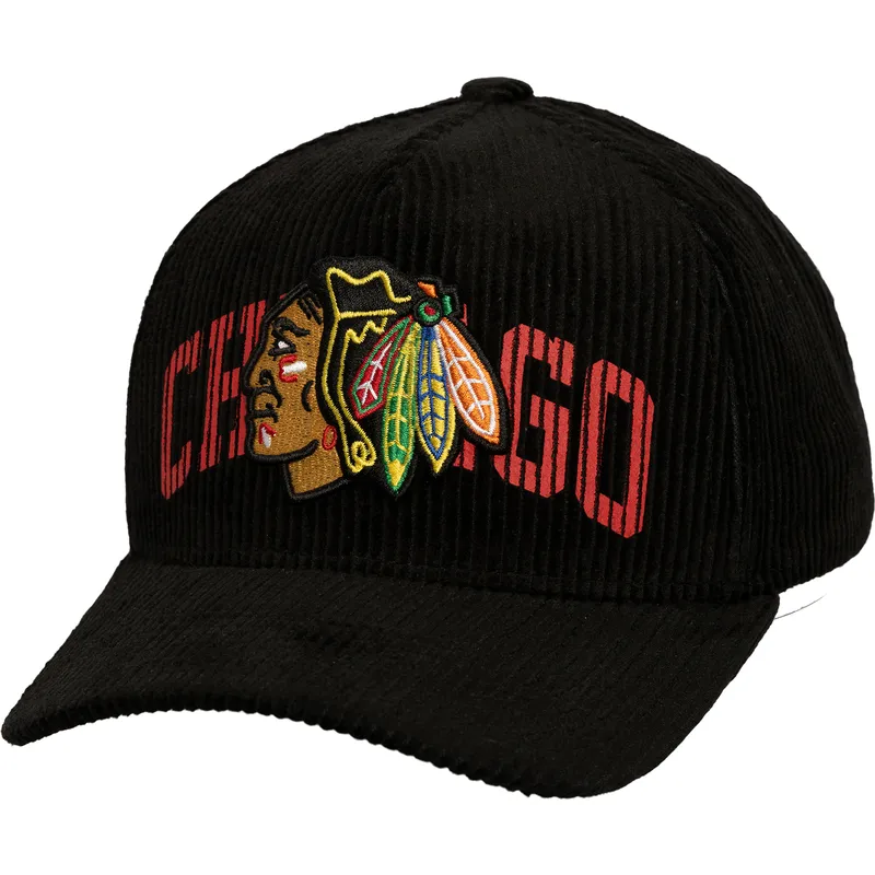 svart-bojd-keps-snapback-arch-stamp-pro-fran-chicago-blackhawks-nhl-av-mitchell-ness
