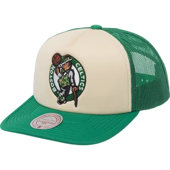 Beige och grön trucker-keps Vintage Block från Boston Celtics NBA av Mitchell & Ness