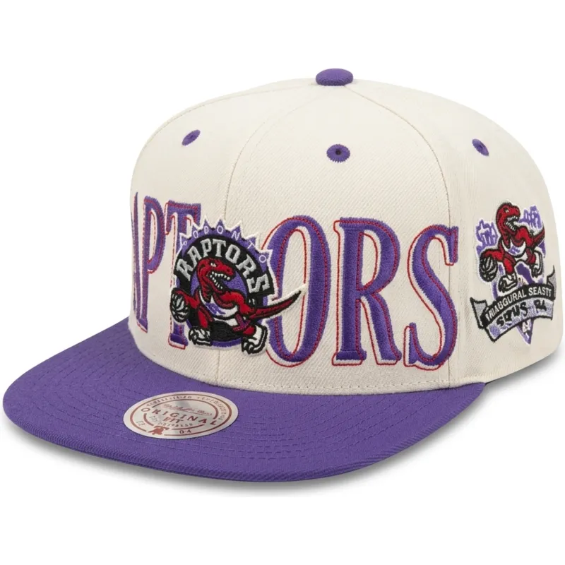 platt-keps-violett-och-beige-snapback-across-the-board-toronto-raptors-nba-fran-mitchell-ness