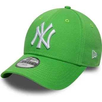 Grön böjd justerbar keps för barn 9FORTY Essential från New York Yankees MLB av New Era
