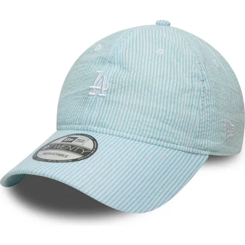 Böjd blå justerbar keps 9TWENTY Seersucker från Los Angeles Dodgers MLB av New Era