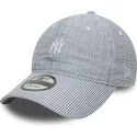 marinbla-bojd-justerbar-keps-9twenty-seersucker-fran-new-york-yankees-mlb-av-new-era