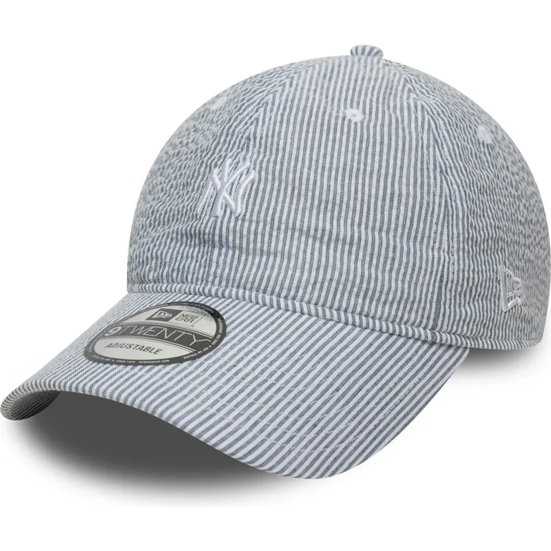 marinbla-bojd-justerbar-keps-9twenty-seersucker-fran-new-york-yankees-mlb-av-new-era