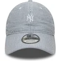 marinbla-bojd-justerbar-keps-9twenty-seersucker-fran-new-york-yankees-mlb-av-new-era