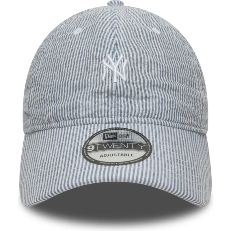 marinbla-bojd-justerbar-keps-9twenty-seersucker-fran-new-york-yankees-mlb-av-new-era