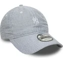 marinbla-bojd-justerbar-keps-9twenty-seersucker-fran-new-york-yankees-mlb-av-new-era