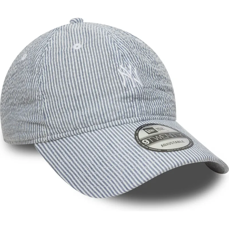 marinbla-bojd-justerbar-keps-9twenty-seersucker-fran-new-york-yankees-mlb-av-new-era