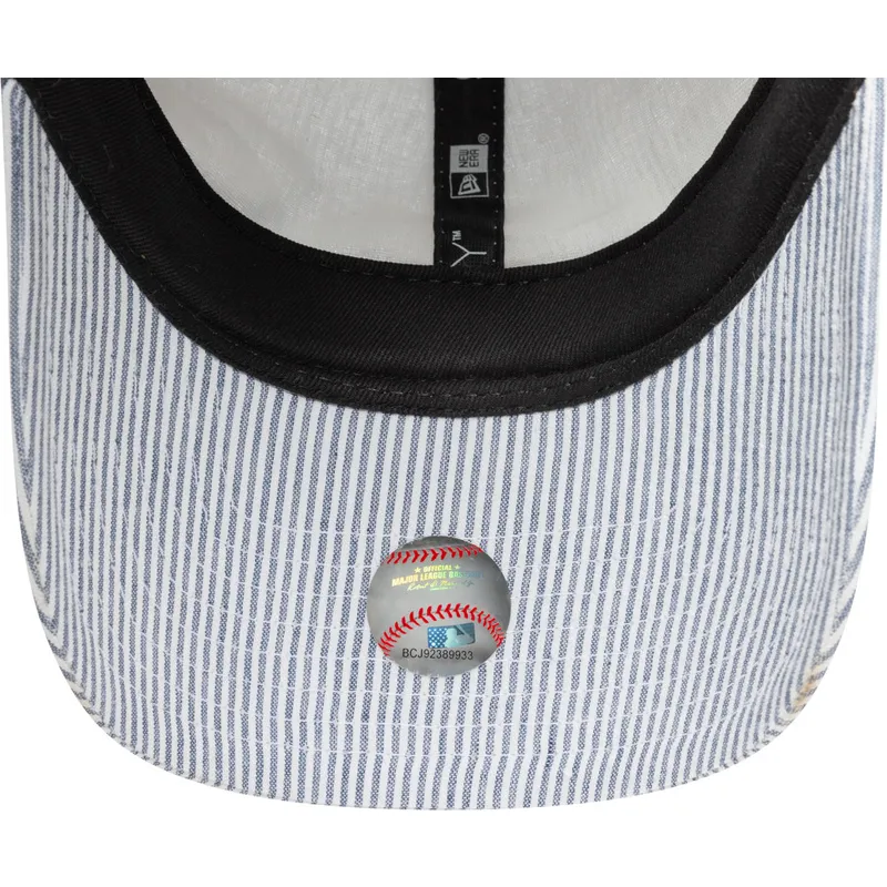 marinbla-bojd-justerbar-keps-9twenty-seersucker-fran-new-york-yankees-mlb-av-new-era