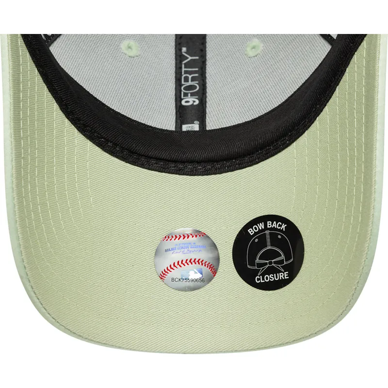 gron-justerbar-kurvad-keps-for-dam-9forty-bow-back-satin-los-angeles-dodgers-mlb-fran-new-era