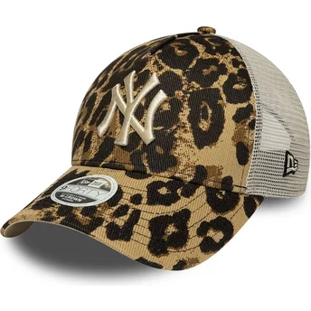 Leopard trucker-keps för dam 9FORTY M-Crown A Frame Leopard från New York Yankees MLB av New Era