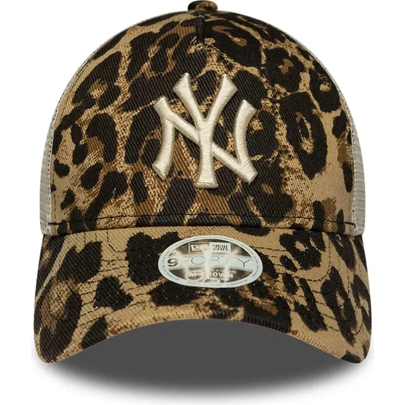 leopard-trucker-keps-for-dam-9forty-m-crown-a-frame-leopard-fran-new-york-yankees-mlb-av-new-era