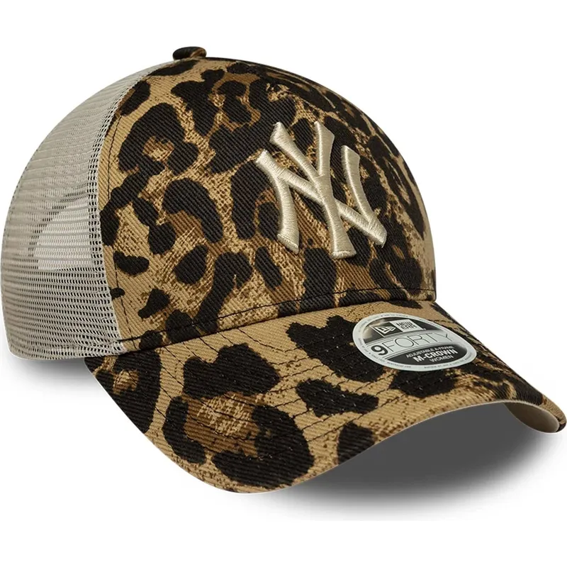 leopard-trucker-keps-for-dam-9forty-m-crown-a-frame-leopard-fran-new-york-yankees-mlb-av-new-era