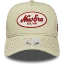 beige-trucker-keps-for-dam-9forty-m-crown-a-frame-fran-new-era