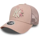 trucker-keps-rosa-for-dam-9forty-a-frame-floral-new-york-yankees-mlb-fran-new-era
