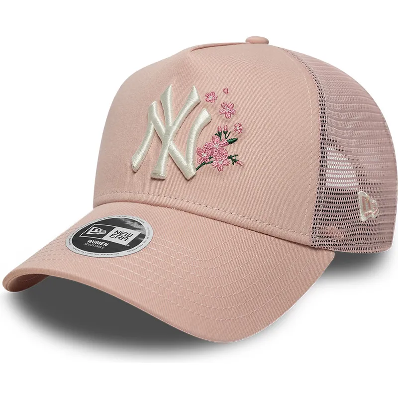 trucker-keps-rosa-for-dam-9forty-a-frame-floral-new-york-yankees-mlb-fran-new-era