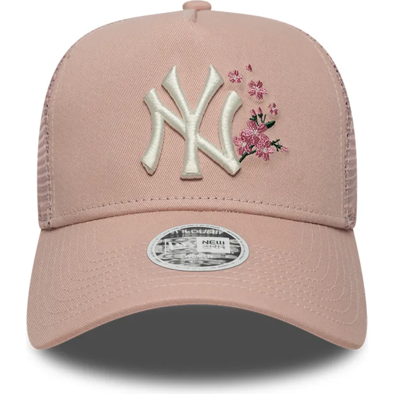 trucker-keps-rosa-for-dam-9forty-a-frame-floral-new-york-yankees-mlb-fran-new-era
