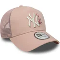 trucker-keps-rosa-for-dam-9forty-a-frame-floral-new-york-yankees-mlb-fran-new-era