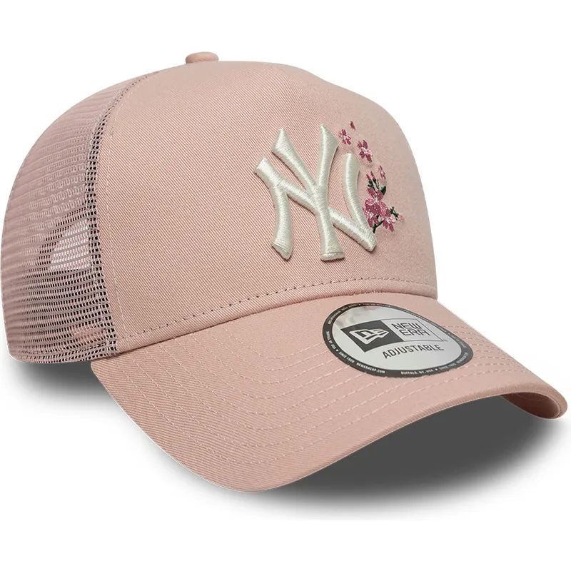 trucker-keps-rosa-for-dam-9forty-a-frame-floral-new-york-yankees-mlb-fran-new-era