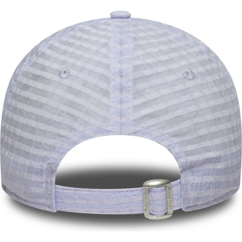 bojd-justerbar-lila-keps-med-lila-logotyp-for-dam-9twenty-seersucker-new-york-yankees-mlb-fran-new-era