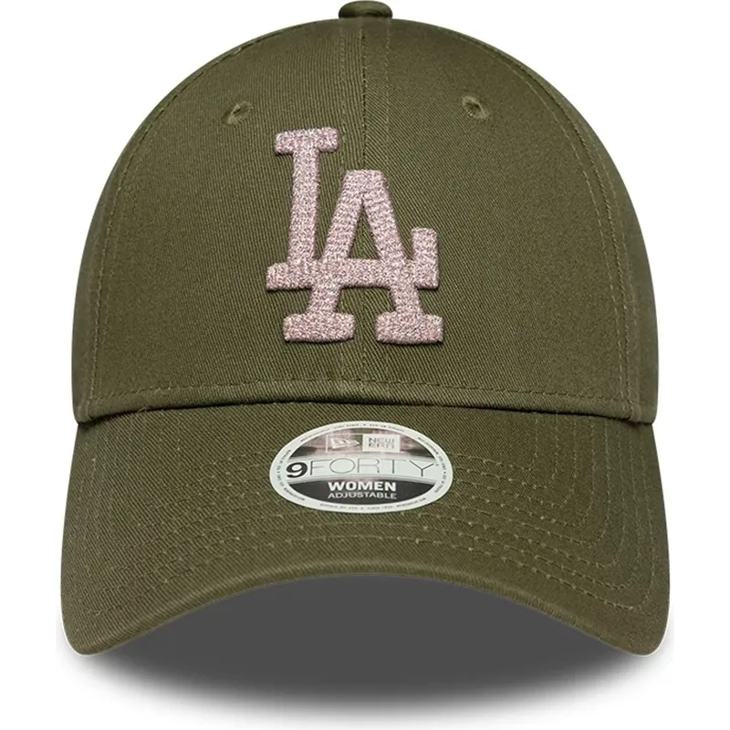 gron-kurvad-justerbar-keps-for-dam-9forty-metallic-fran-los-angeles-dodgers-mlb-av-new-era