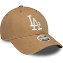 gorra-curva-marron-ajustable-para-mujer-9forty-linen-de-los-angeles-dodgers-mlb-de-new-era