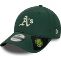 gorra-curva-verde-ajustable-9forty-recycled-midi-de-oakland-athletics-mlb-de-new-era