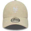 gorra-curva-beige-ajustable-9forty-soft-cord-de-new-york-mets-mlb-de-new-era