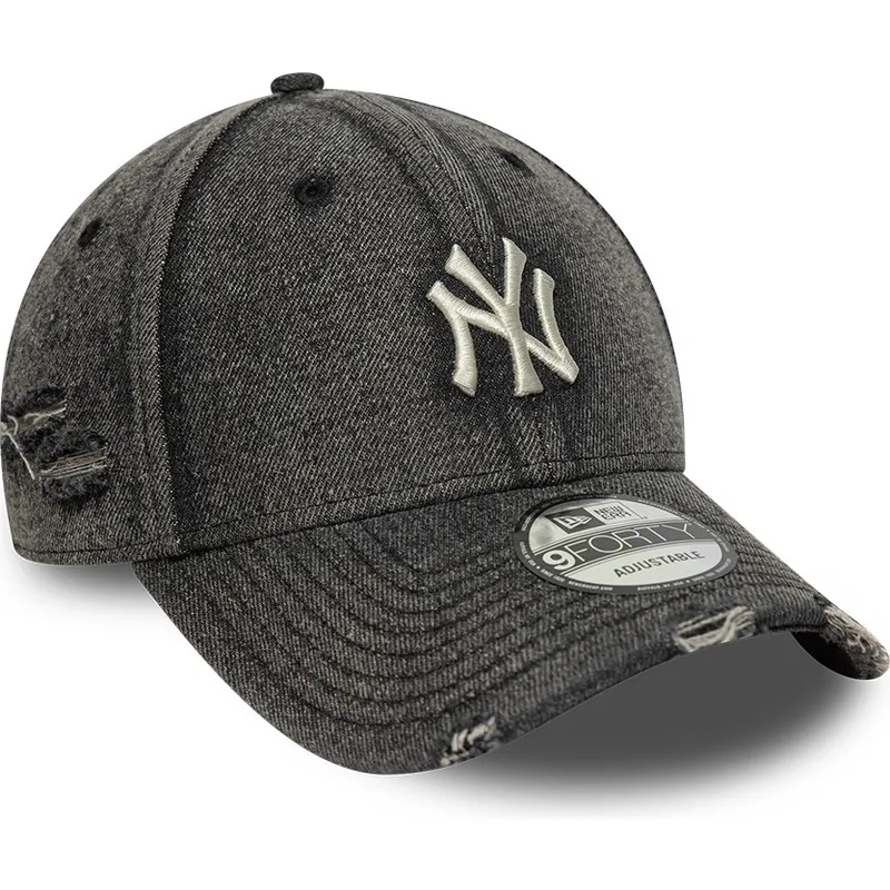 svart-bojd-justerbar-keps-9forty-acid-wash-denim-fran-new-york-yankees-mlb-av-new-era