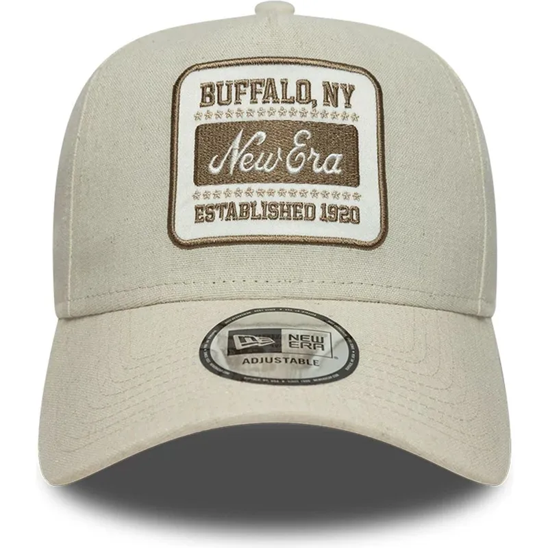 bojd-beige-keps-snapback-e-frame-patch-linen-fran-new-era